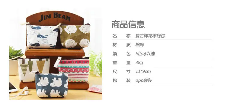 Wallet, cloth, fashionable coins, cartoon cute organizer bag for keys, cotton and linen, Korean style, simple and elegant design — chobi 3
