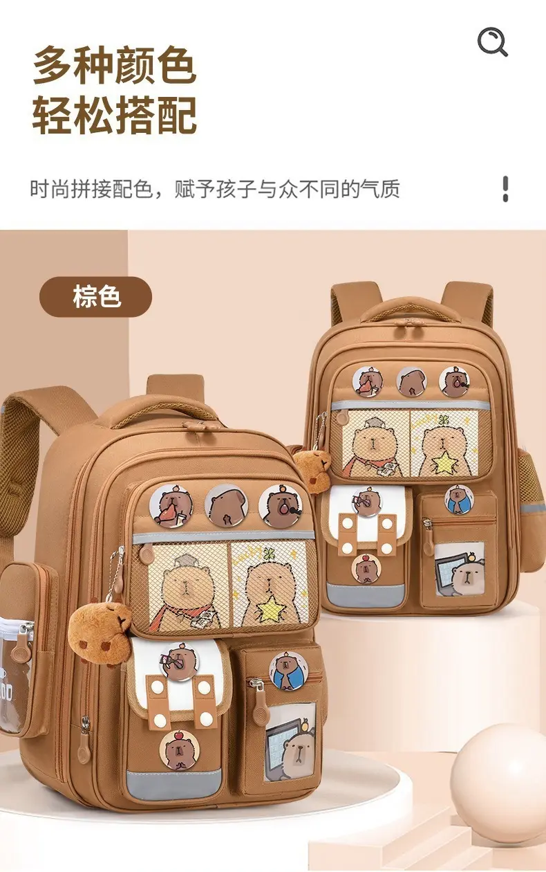 School bag, cartoon capacious backpack lightweight, 1-3-6 years, spine protection — chobi 13
