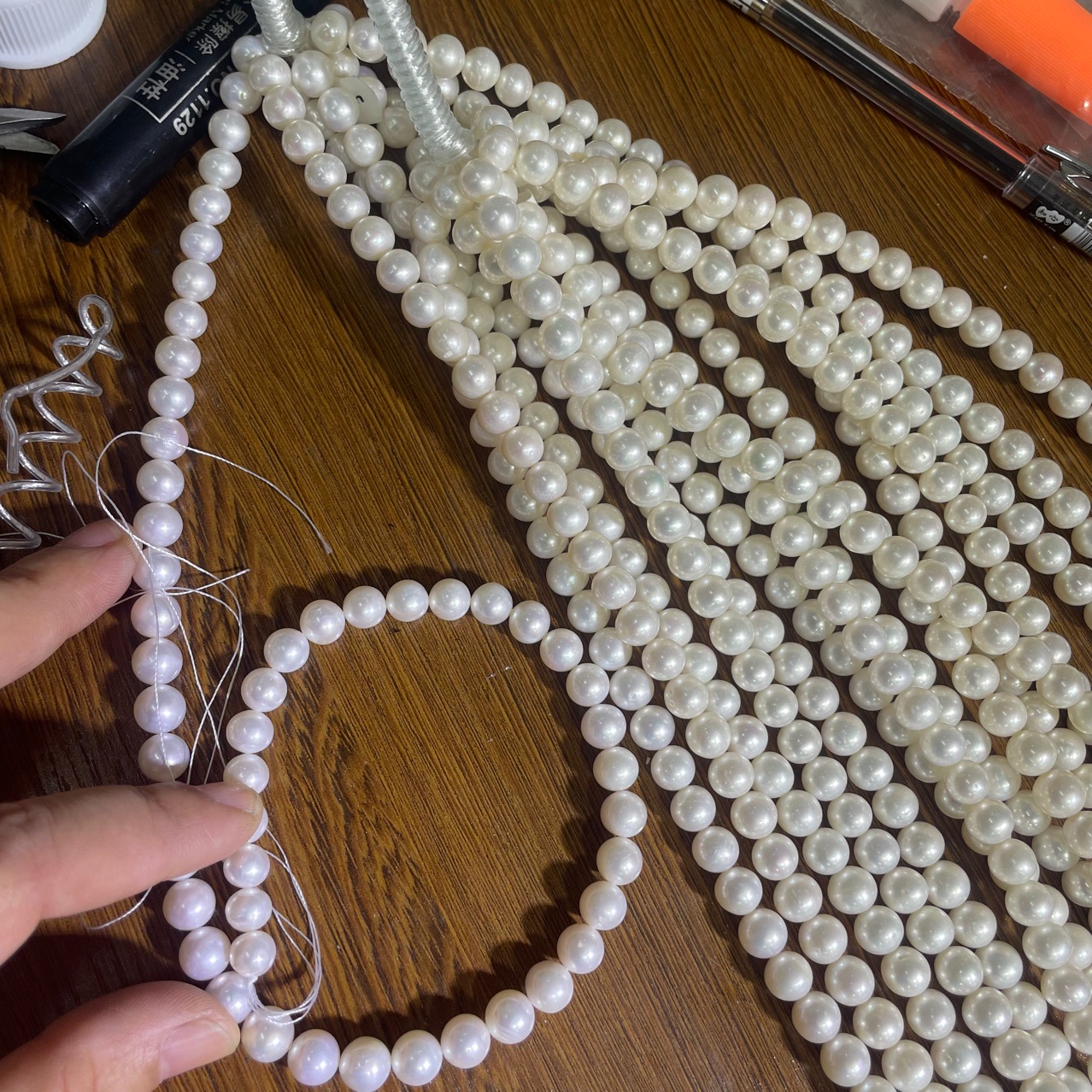 Organic accessory from pearl, accessories, necklace, 8-9mm, DIY — chobi 23