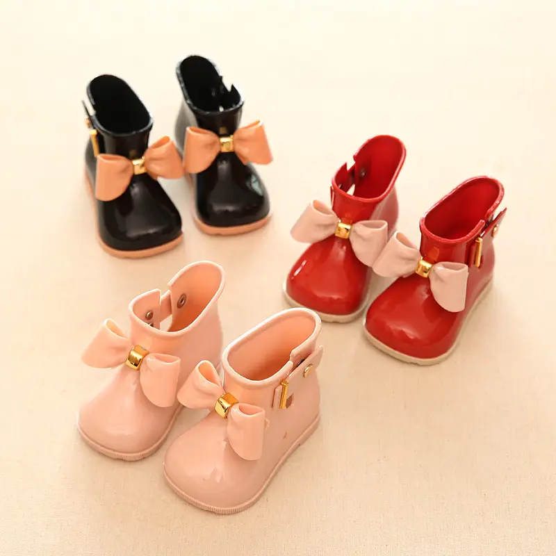 mini sed Children's bow rain boots baby rubber shoes cute rain boots girls fashion waterproof waterproof shoes rain boots a — chobi 3