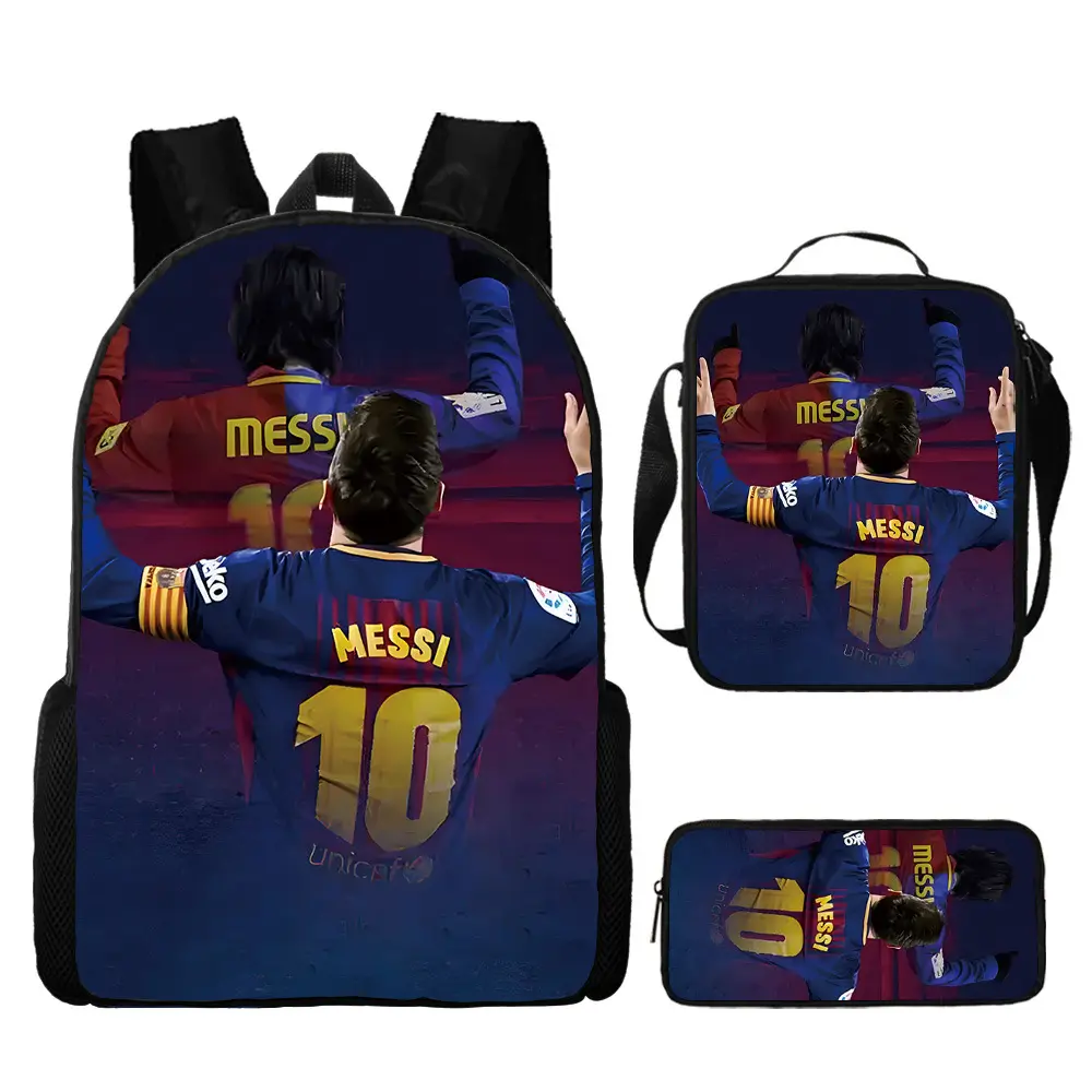 (Cross-border trading), football backpack, set, cartoon school bag, 3 piece set — chobi 6