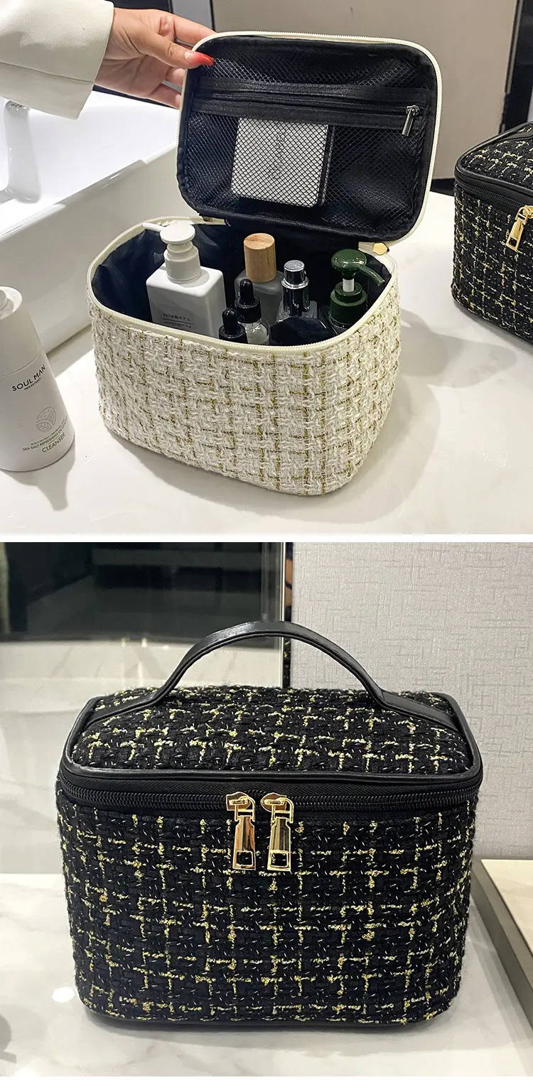 (Wholesale), handheld cosmetic bag, capacious purse, organizer bag for traveling, internet celebrity, Chanel style — chobi 14