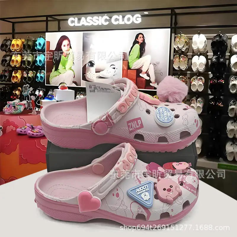 cross Children's Crocs-style slippers, children's bag, beach footwear, sandals, for teenagers, closed toe, family style — chobi 18