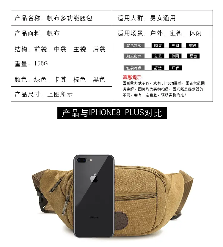 (Cross-border trading), men's cloth multicoloured belt bag, wear-resistant chest bag, travel shoulder bag, casual wallet, increased thickness — chobi 5
