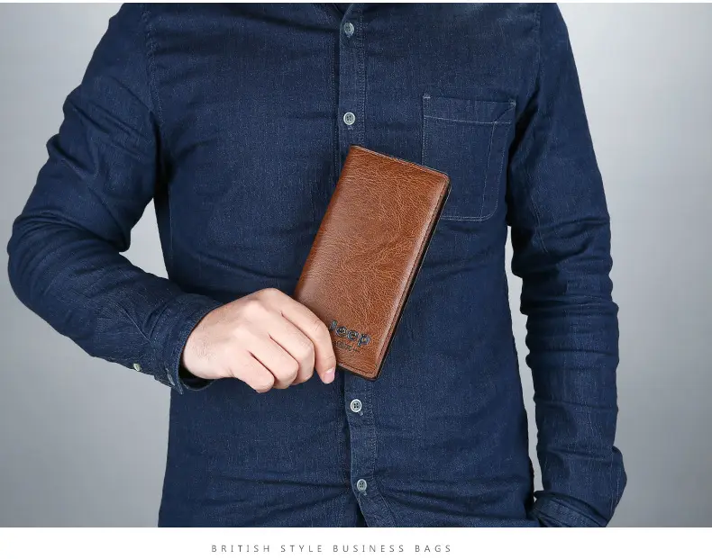 (Cross-border trading), jeep, men's long wallet, card holder, retro solid color bag — chobi 21