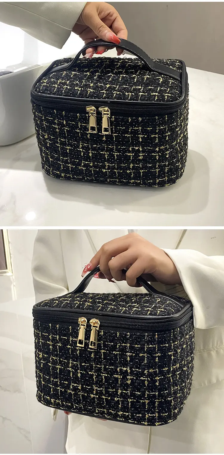 (Wholesale), handheld cosmetic bag, capacious purse, organizer bag for traveling, internet celebrity, Chanel style — chobi 15