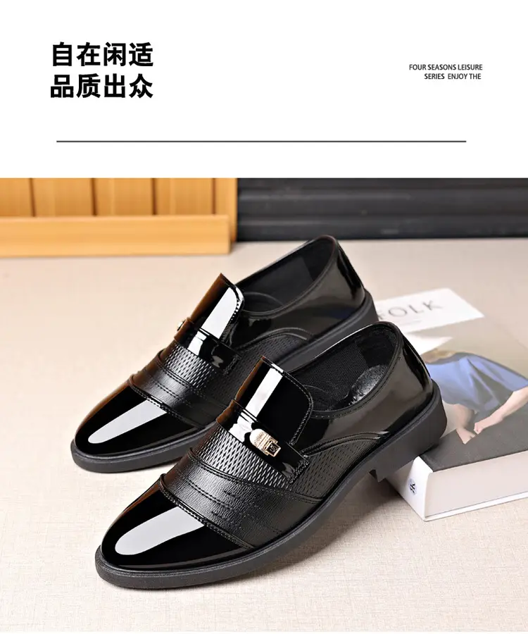 (Cross-border trading), men's glossy shoes, casual footwear, universal classic suit jacket, Collection Year 2025, plus size, mirror effect — chobi 14
