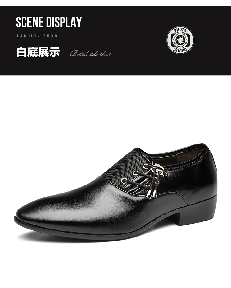 Men's classic suit jacket, universal wedding shoes, black casual footwear for leisure, plus size, dropshipping available — chobi 25