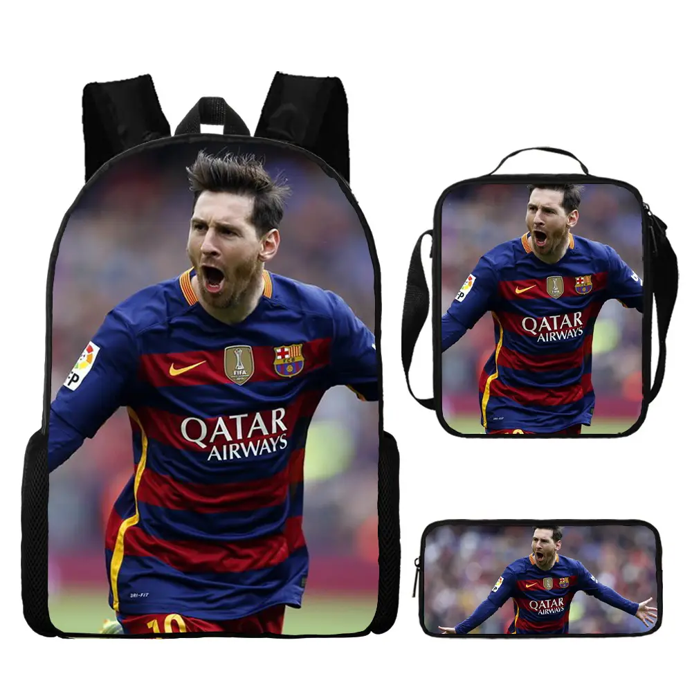 (Cross-border trading), football backpack, set, cartoon school bag, 3 piece set — chobi 15