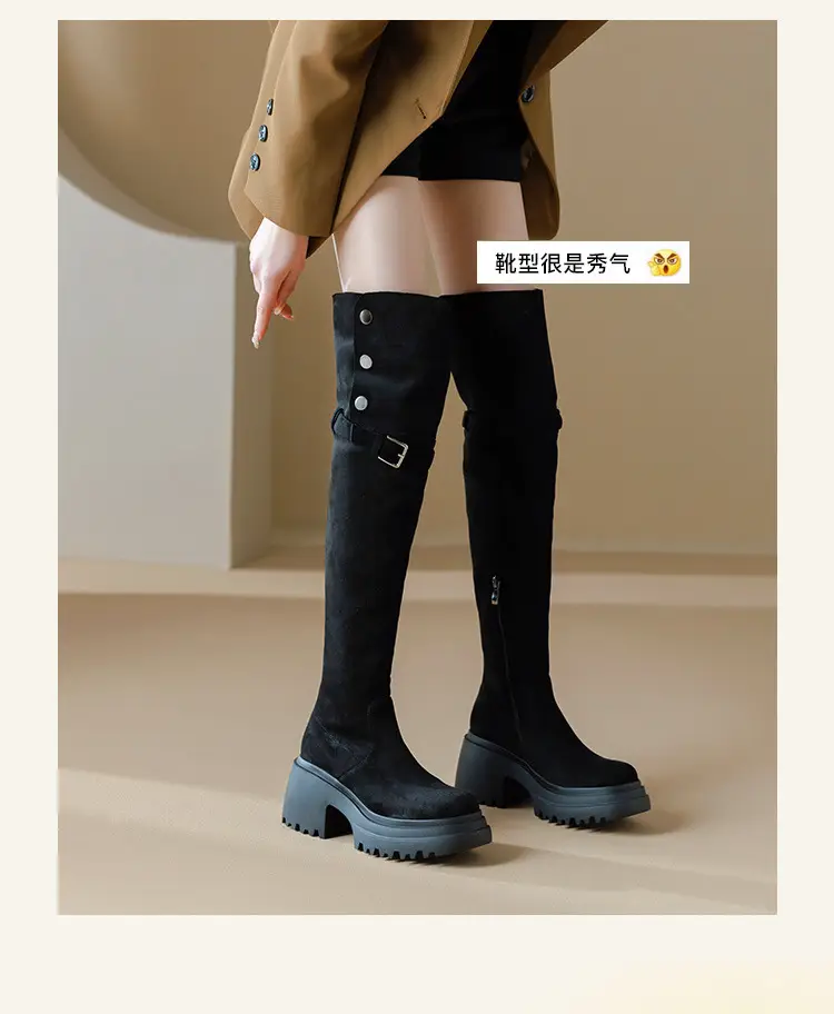 High boots platform heels, can be worn in two ways, ideal for wide feet, height increasing, extra wide fit, plus size — chobi 5