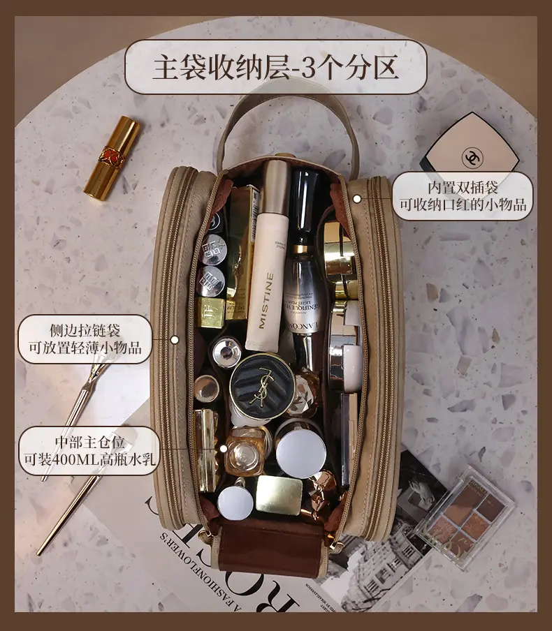 (Cross-border trading), capacious handheld cosmetic bag for traveling, universal organizer bag, storage bag, high-end — chobi 7