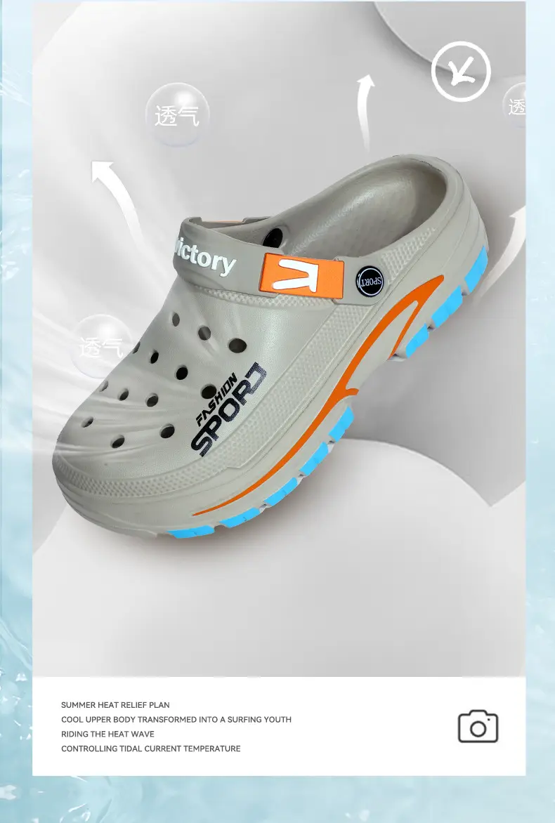 (Cross-border trading), fashionable lightweight sandals, summer trend Crocs-style slippers, beach casual footwear, closed toe, suitable for outdoor we — chobi 4