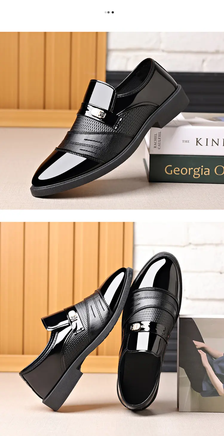 (Cross-border trading), men's glossy shoes, casual footwear, universal classic suit jacket, Collection Year 2025, plus size, mirror effect — chobi 16