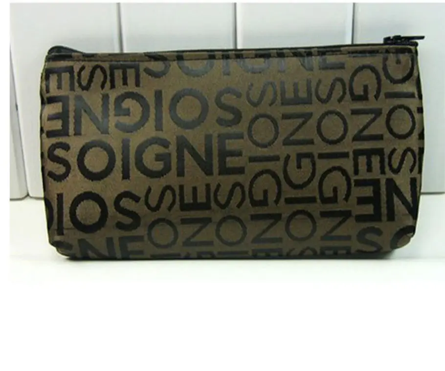 Korean style casual bag letter jacquard cosmetic bag horizontal style square hand cosmetic bag toiletry bag for women — chobi 6