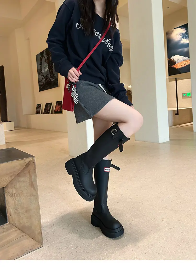 Women's red high boots for camping — chobi 16