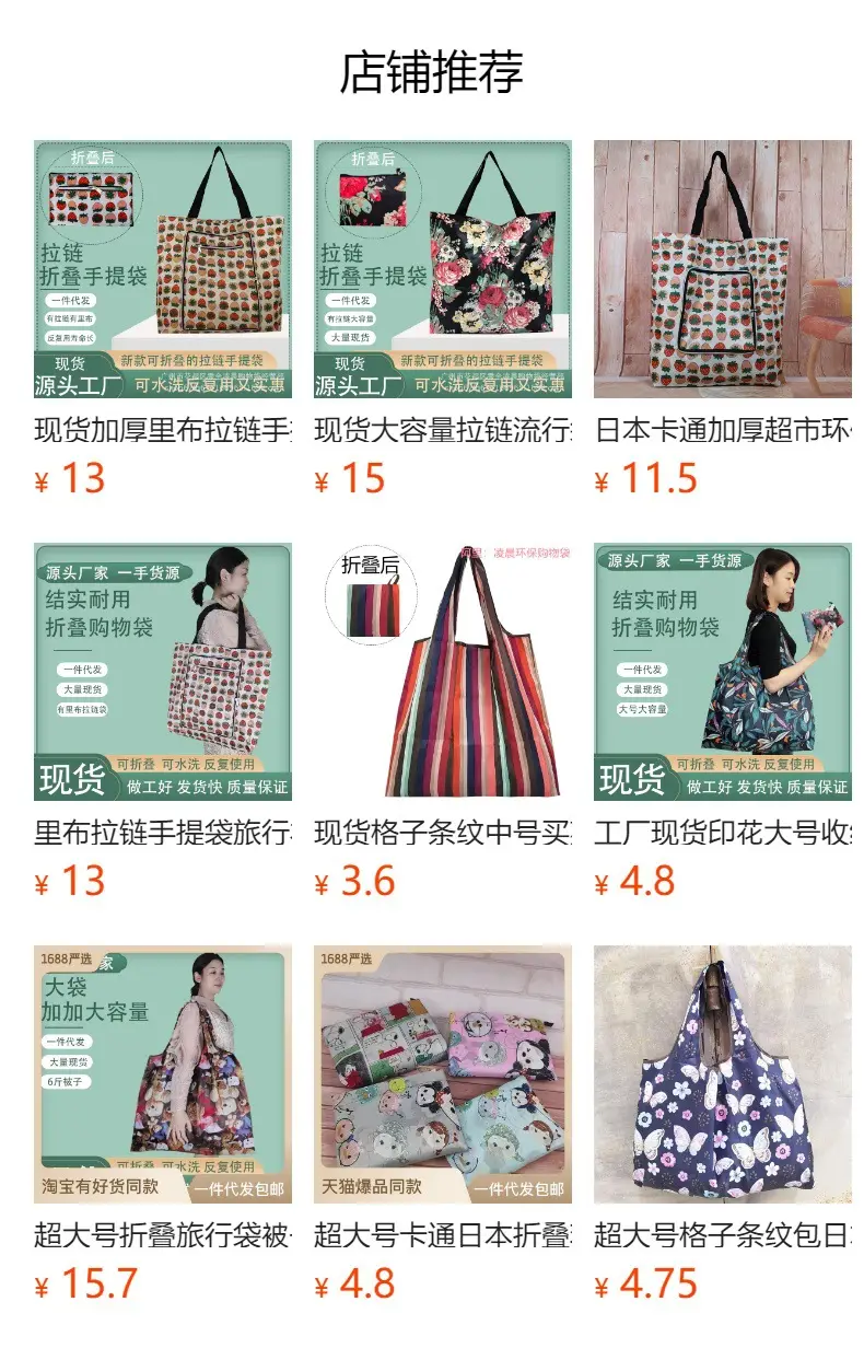 Waterproof shopping bag with zipper, folding handheld linen bag, travel bag, (Physicals), increased thickness — chobi 1
