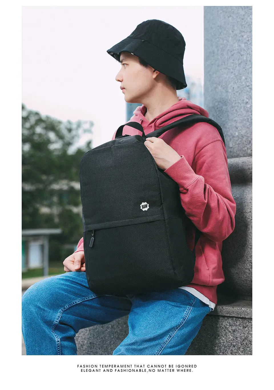 Laptop for traveling, trend backpack for students, sports capacious school bag — chobi 13