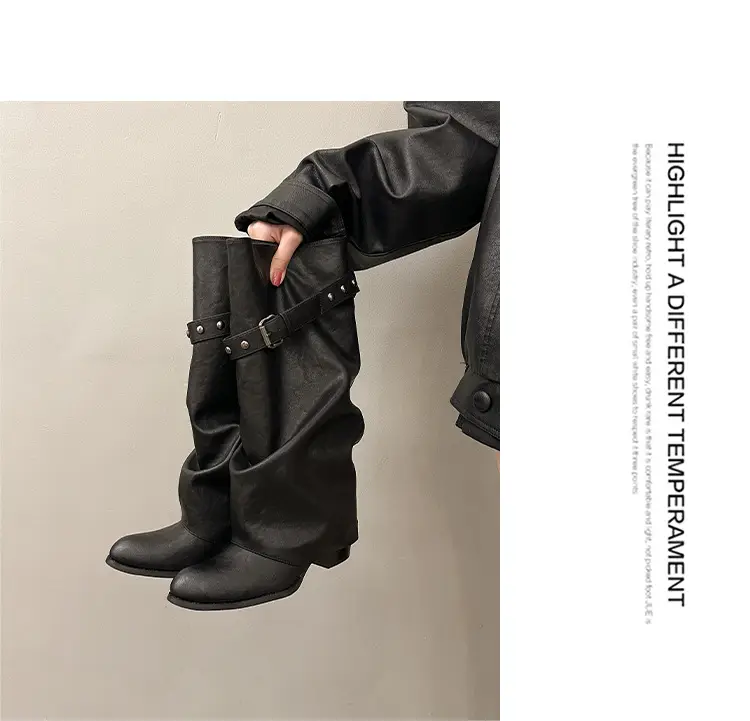 Summer high boots, fashionable trousers, belt, buckle, spring 2026 collection, visually slimming, wide stable heel — chobi 12