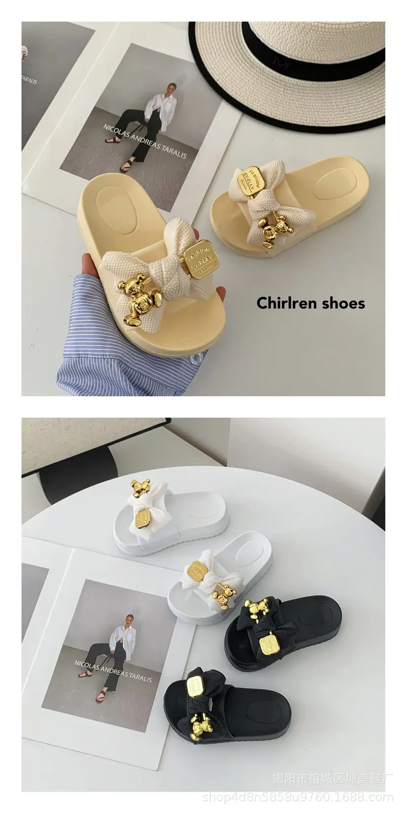 (Cross-border trading), non-slip children's sandals with butterfly, fashionable women's slippers platform — chobi 5