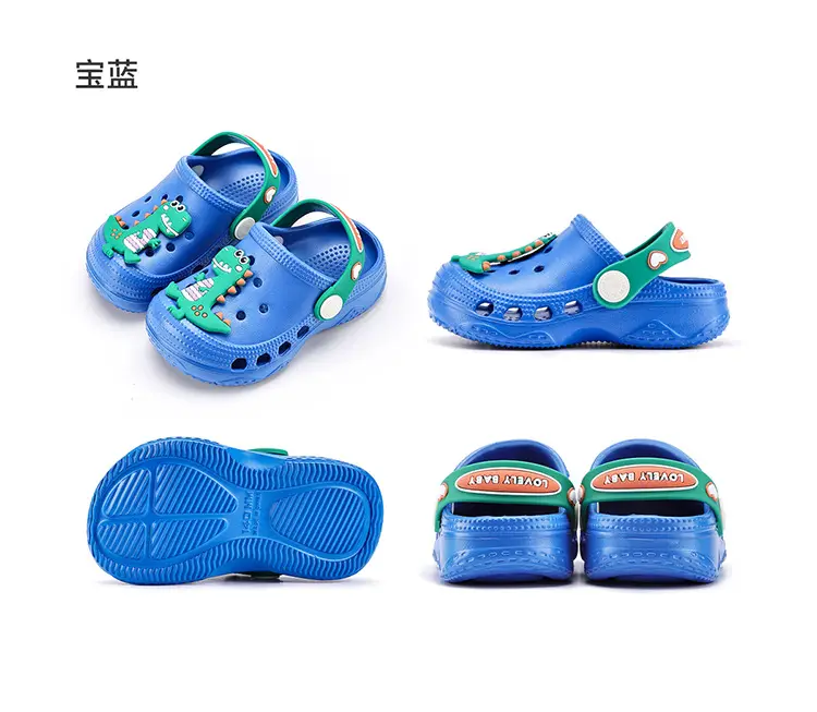 Children's cute Crocs-style slippers for boys, beach mule, soft sole, closed heel, closed toe — chobi 14