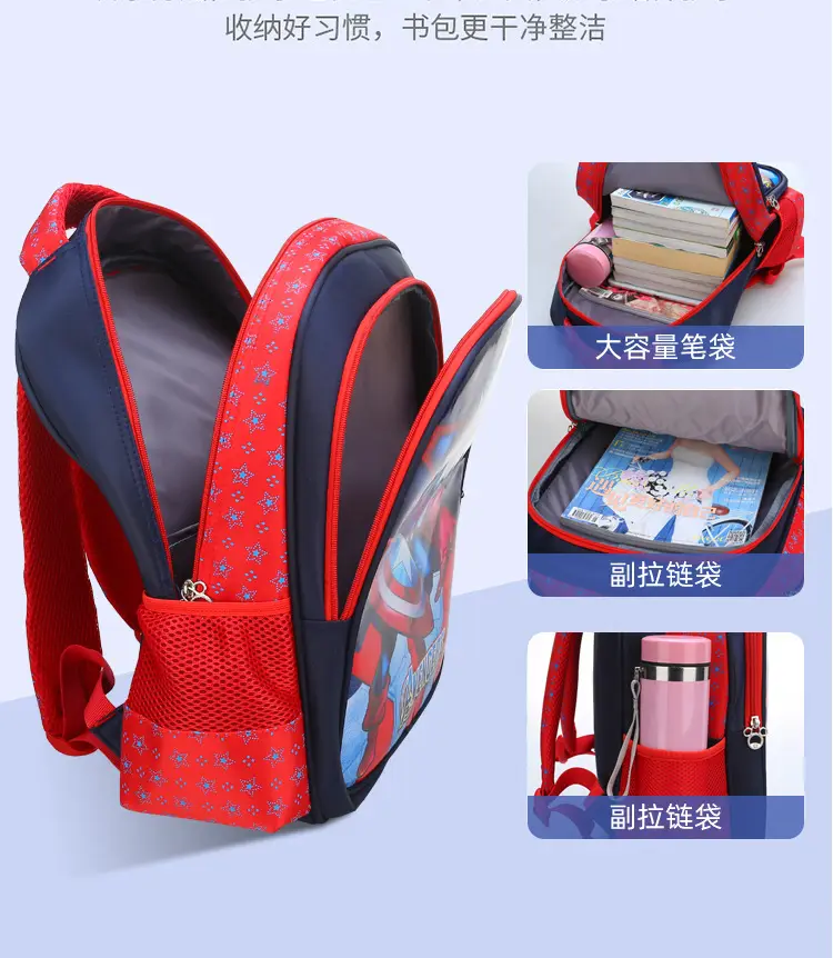 Cartoon school bag for men and women, cute backpack lightweight, 1-3 years, spine protection — chobi 13