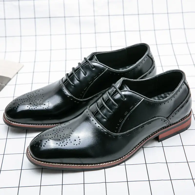 Men's classic suit jacket pointed-toe, wedding shoes platform, Korean style — chobi 8
