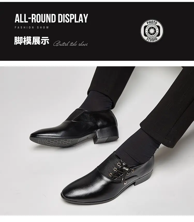 Men's classic suit jacket, universal wedding shoes, black casual footwear for leisure, plus size, dropshipping available — chobi 19