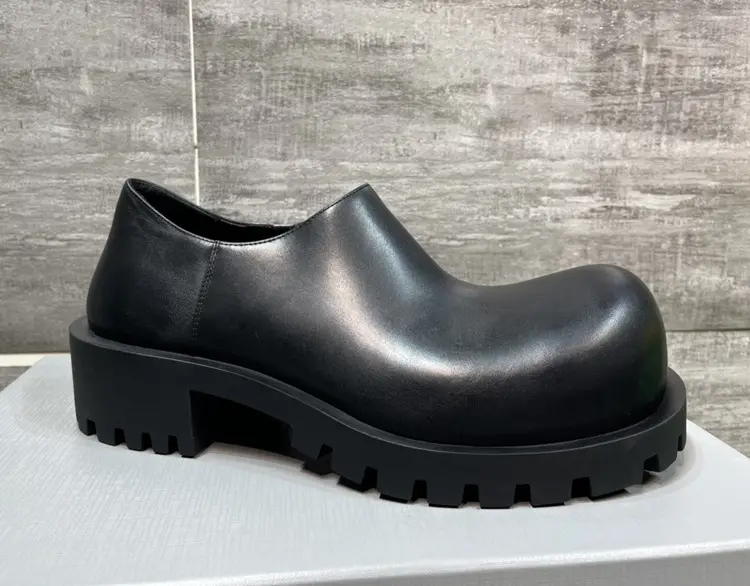European station Paris big-headed derby shoes for men with high height and one foot pedal of lazy shoes celebrity catwalk style shoes — chobi 5