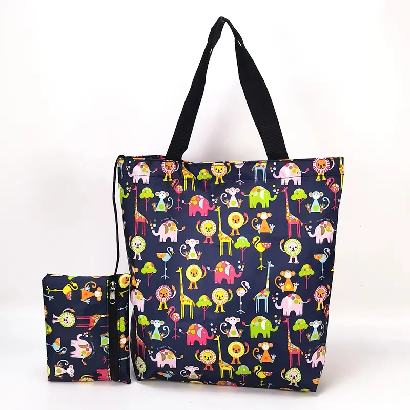 Waterproof shopping bag with zipper, folding handheld linen bag, travel bag, (Physicals), increased thickness — chobi 19