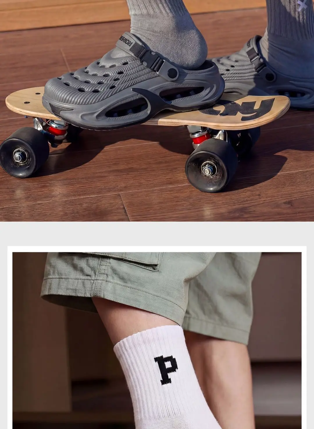 Crocs-style slippers, fashionable beach non-slip sports sandals, wear-resistant mule, men's slippers, summer 2026, suitable for outdoor wear, antibact — chobi 7