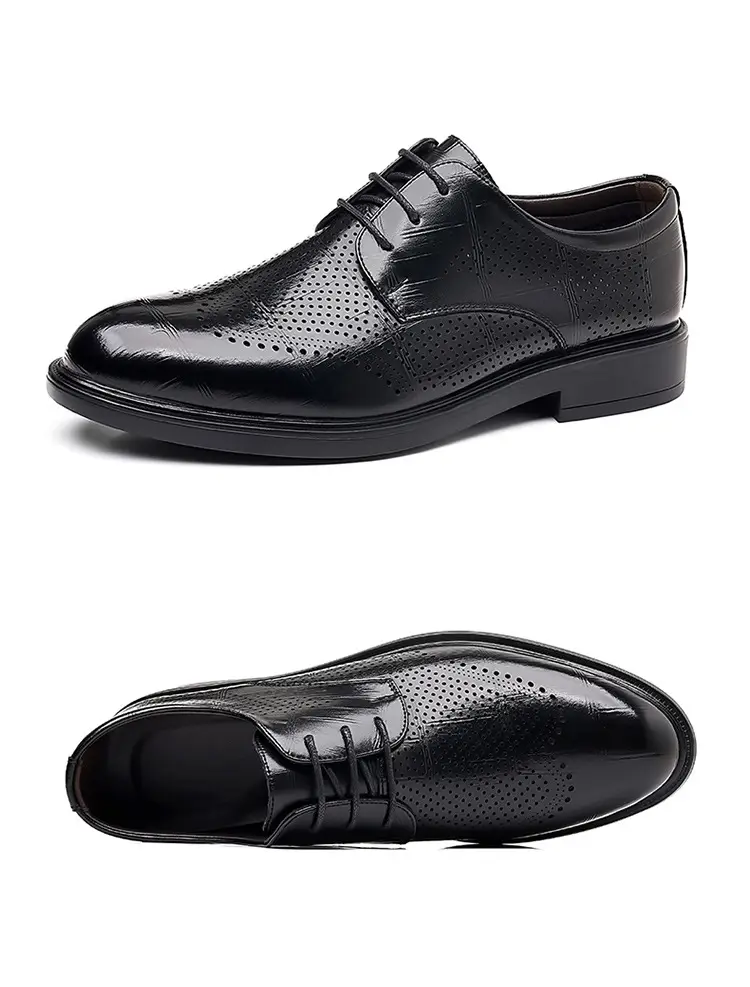 Men's autumn classic suit jacket English style, shoes pointed-toe for leisure, soft sole, genuine leather — chobi 32
