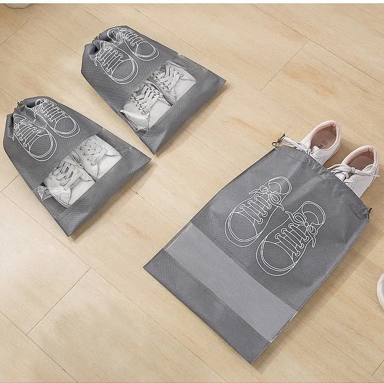 Espadrilles non-woven cloth, home storage bag for traveling, sneakers, shoe bag, drawstring — chobi 7