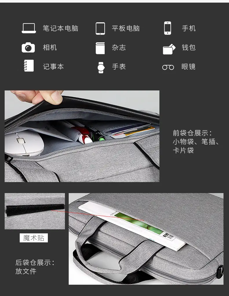 (Wholesale), one-shoulder bag, laptop, waterproof bag for men and women, 131415.6 inch, logo printing service — chobi 13