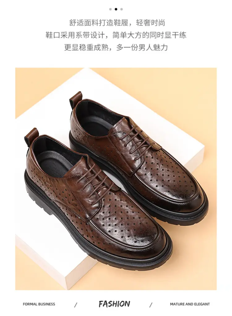 Classic suit jacket, men's summer shoes, breathable casual footwear English style for leisure, Collection Year 2025 — chobi 2