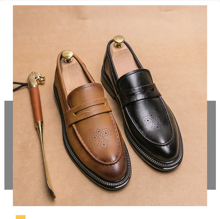 Shoes pointed-toe, men's casual classic suit jacket English style, 2023, British style, soft sole, non-slip sole — chobi 16