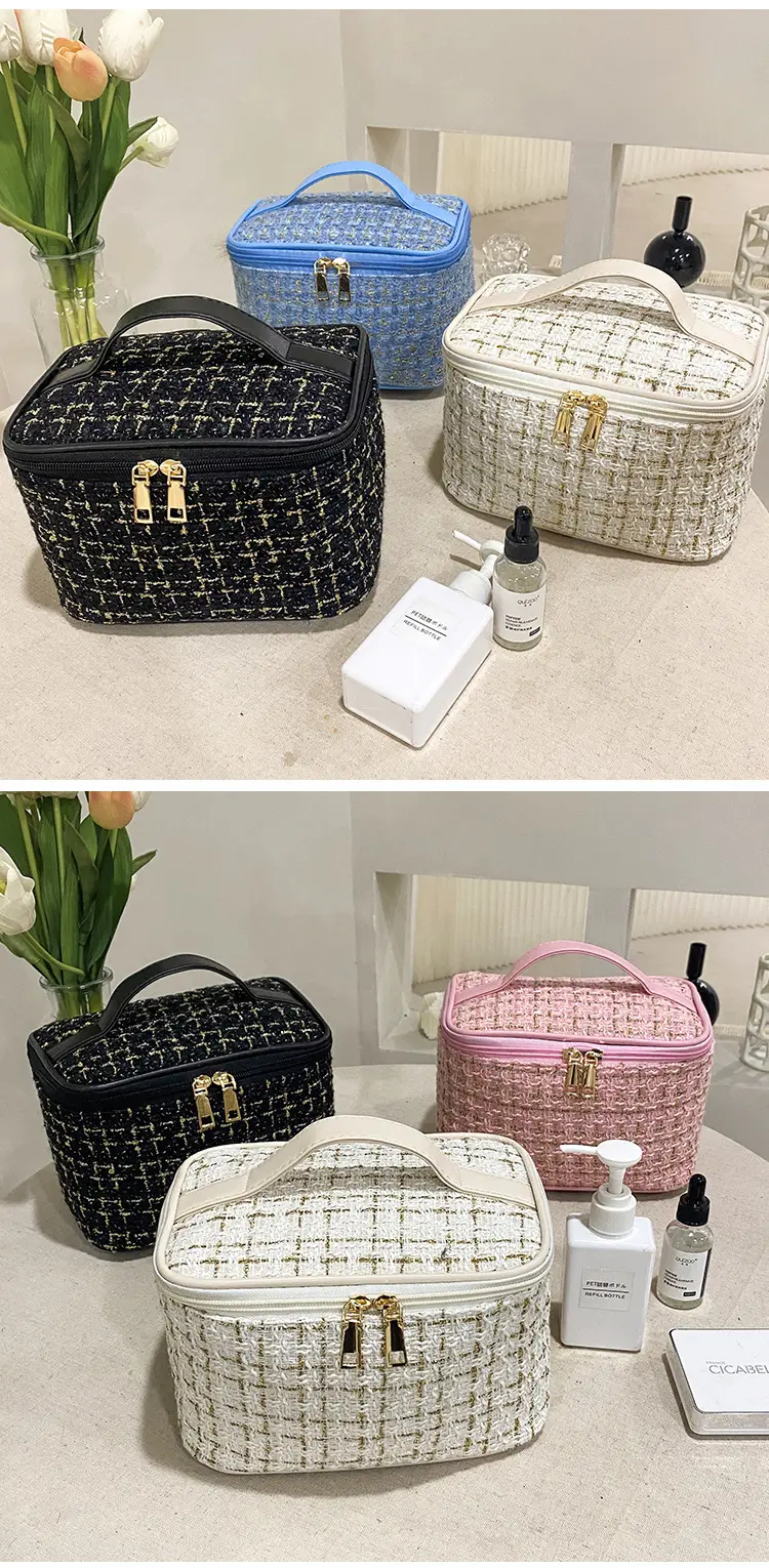 (Wholesale), handheld cosmetic bag, capacious purse, organizer bag for traveling, internet celebrity, Chanel style — chobi 18