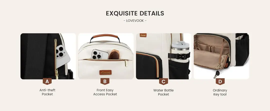 Laptop, backpack for traveling, luggage capacious storage system lightweight for mother and baby — chobi 3