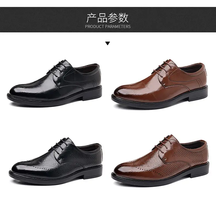 Men's autumn classic suit jacket English style, shoes pointed-toe for leisure, soft sole, genuine leather — chobi 12