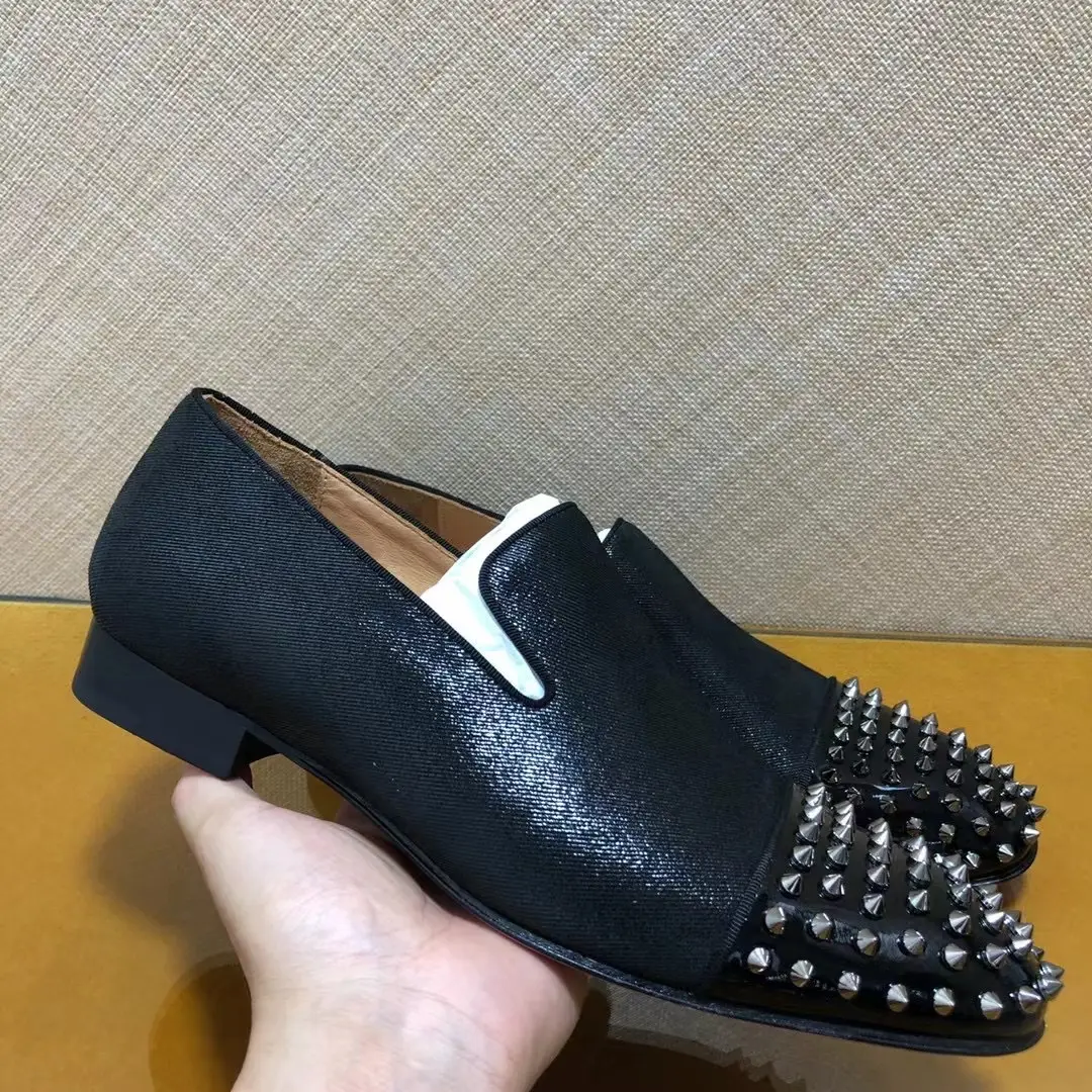Cl andgz red bottom shoes men's shoes black toe rivets loafers casual business shoes derby shoes oxford shoes — chobi 5