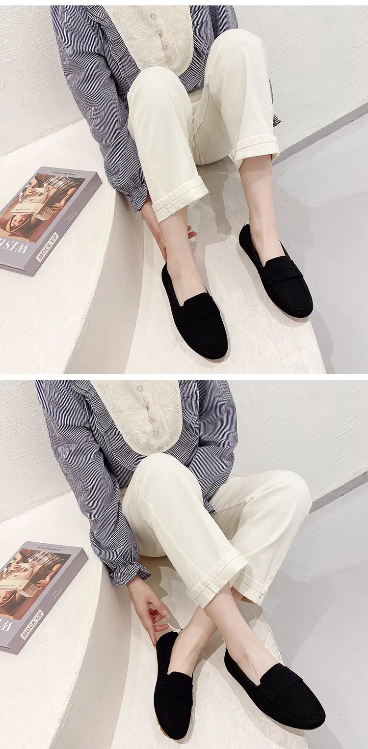 (Cross-border trading), knitted woven shoes, casual loafers, Collection Year 2025, round toe, non-slip sole — chobi 16