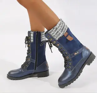 Women over -the -knee boots 2020 autumn and winter new rough heels high -heeled small, lean fluff boots women's side zipper long and winter — chobi 34