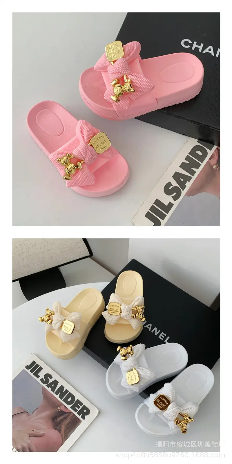 (Cross-border trading), non-slip children's sandals with butterfly, fashionable women's slippers platform — chobi 3
