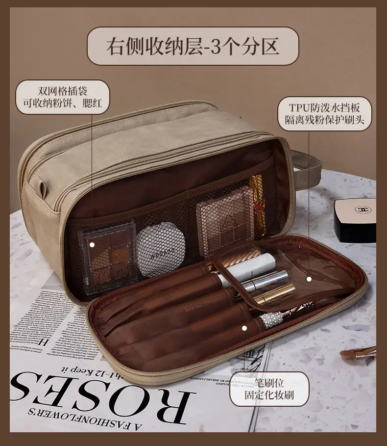 (Cross-border trading), capacious handheld cosmetic bag for traveling, universal organizer bag, storage bag, high-end — chobi 8