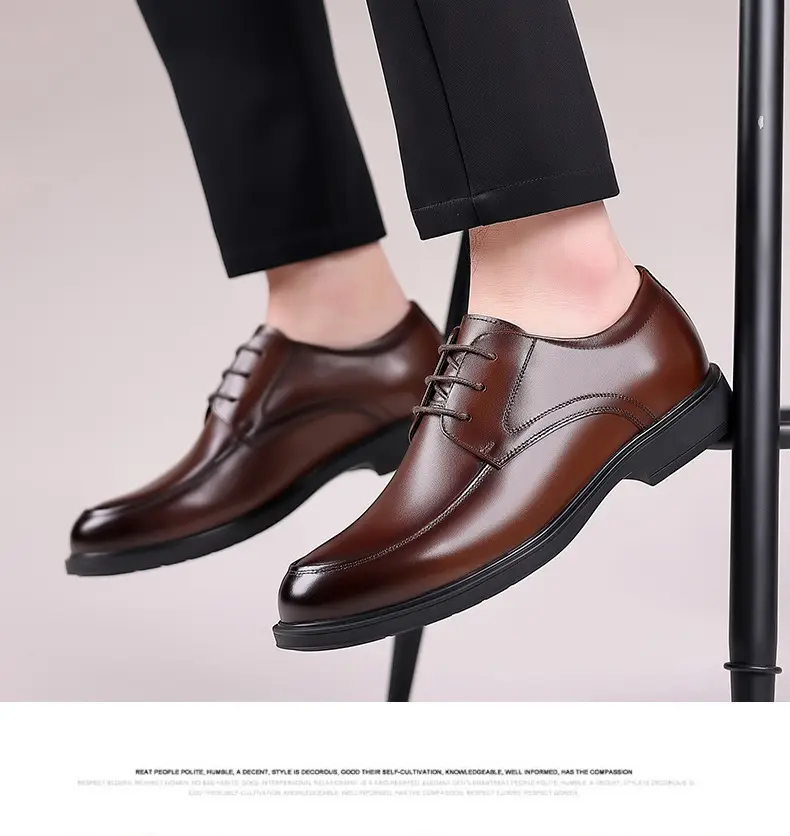 Classic suit jacket, men's autumn casual footwear, wedding shoes English style, genuine leather, soft sole — chobi 21