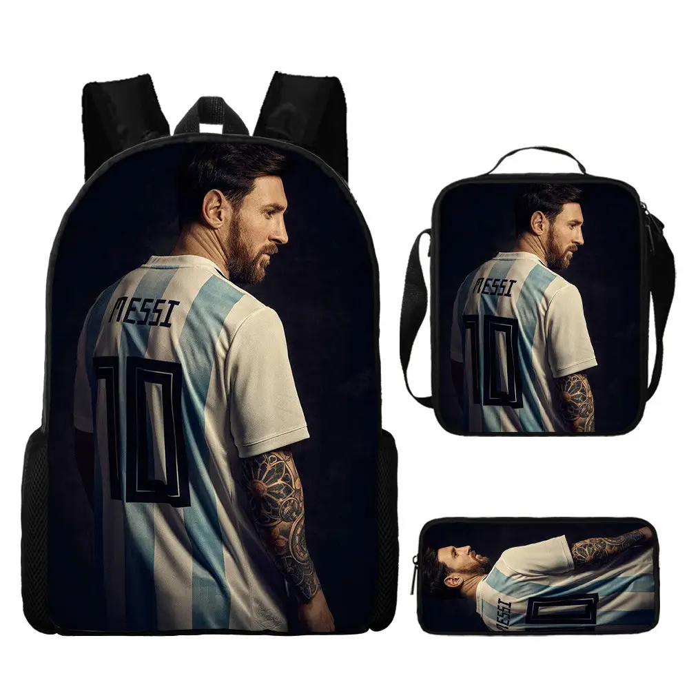 (Cross-border trading), football backpack, set, cartoon school bag, 3 piece set — chobi 9