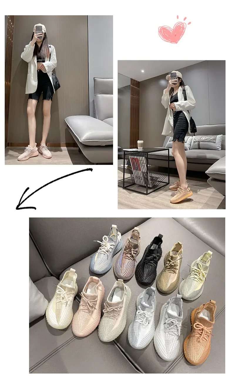 Breathable fashionable running sneakers, soft sole — chobi 37