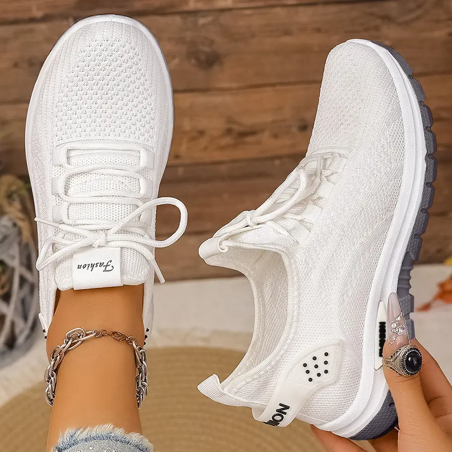 Women's shoes new style casual sports comfortable soft sole cross-border large size fly knit shoes versatile casual spring and autumn — chobi 3