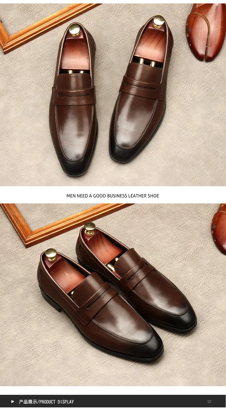 The new men's shoes, the European version of the leather, comfortable soft leather surface.Working at work, large size 45 — chobi 16