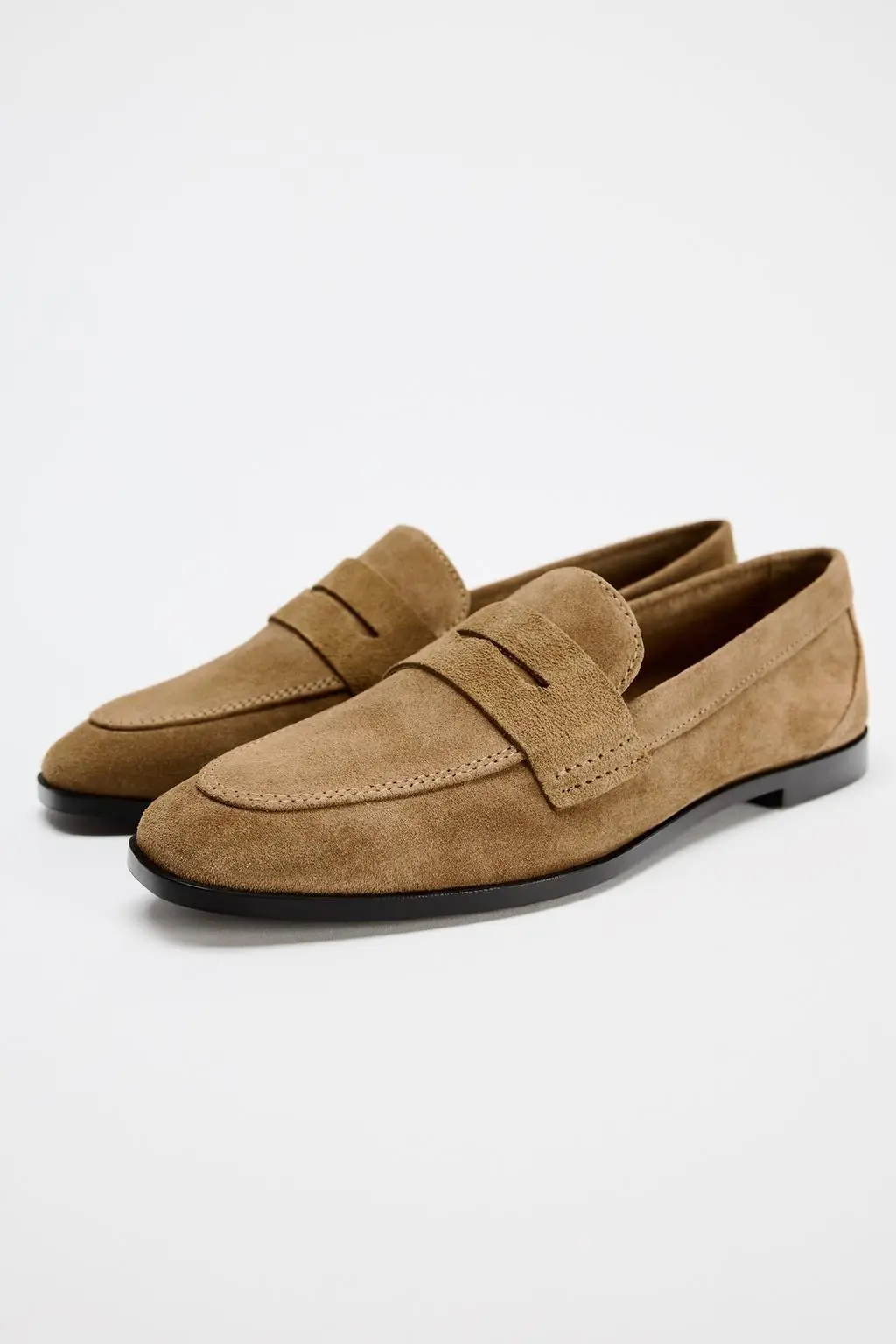 Zara, autumn brown shoes flat, casual loafers, autumn season 2026, round toe — chobi 3