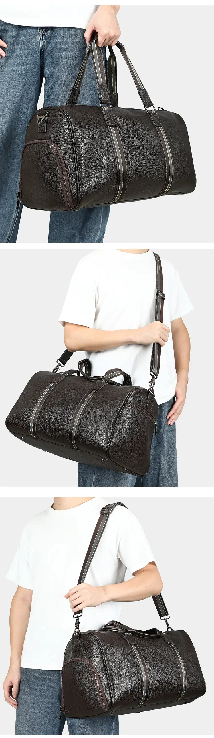 (Wholesale), universal travel bag wet and dry separation, one-shoulder bag one shoulder, genuine leather — chobi 11